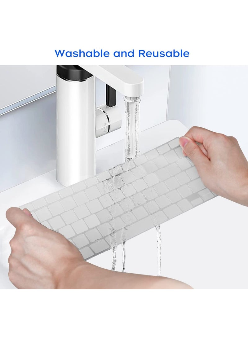 Premium Ultra Thin Keyboard Cover Skin for 2025-2021 M5/M4/M3/M2/M1 Pro/Max MacBook Pro 14" 16" (A3434/A3112/A3185/A3401/A2918/A2992/A2779/A2442/A3403/A3186/A2991/A2780/A2485), M4 M3 M2 Chip MacBook Air 13.6" 15" (A2681 A3113 A3240 A2941 A3114 A3241) TPU Skin,Clear - Image 3